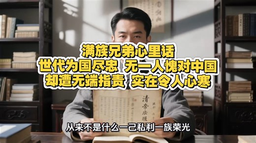 满族兄弟心里话 世代尽忠，无一人愧对中国，却遭无端指责!