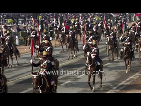 Horse mounted cavalry soldiers parade | 61st Cavalry Regiment at Republic Day 2021