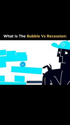 Business • Success • Advice on Instagram: "BUBBLE vs RECESSION — Most people still mix these two up. Here’s the truth 👇 A bubble is built on hype, speculation, and FOMO. Prices rise way higher than the real value… until reality finally hits, and the entire thing explodes. That’s why bubbles fall fast. It’s emotional money, not smart money. A recession, on the other hand, is a slowdown of the entire economy. Spending drops. Businesses shrink. Unemployment rises. It’s structural — and it lasts lo