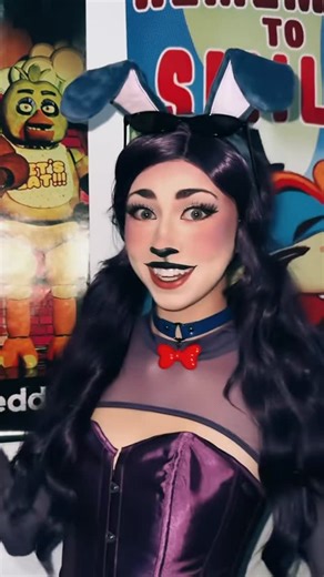 meow☝️🙂‍↕️ on Instagram: "i wanna redo my bonnie makeup so bad😪😪 #cosplay #fivenightsatfreddys #bonnie"