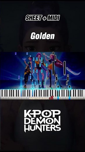 HUNTRIX 'Golden' (KPop Demon Hunters OST) | Piano Tutorial & Sheet Music