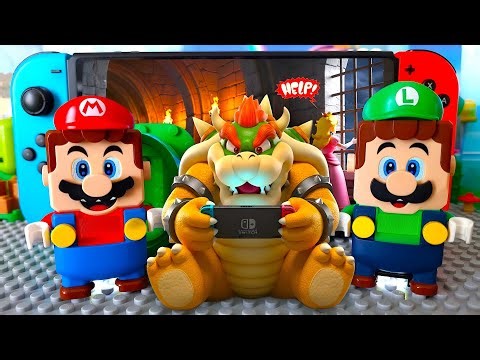 Bowser is playing the Nintendo Switch! Lego Mario & Luigi must save the Princess! #legomario
