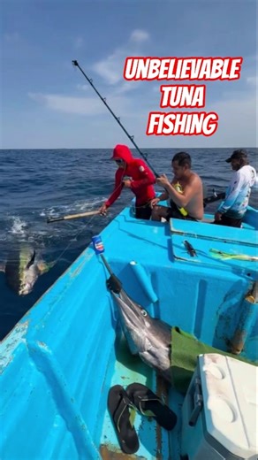 Massive Tuna Battle! Epic Catch & Release Moment in Deep Blue Ocean 🌊🐟 #FishingLife #shorts