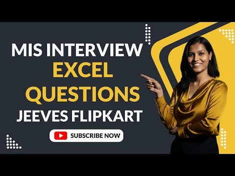 MIS Interview Excel Questions & Answers | Flipkart Group (Jeeves Consumer Ltd)