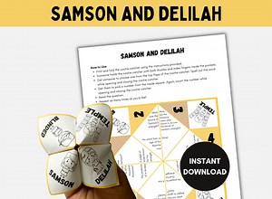 Samson Bible Story, Printable Cootie Catcher, Sunday School Craft, Kids Bible Study Fortune Teller, Samson and Delilah Bible Story Activity - Etsy