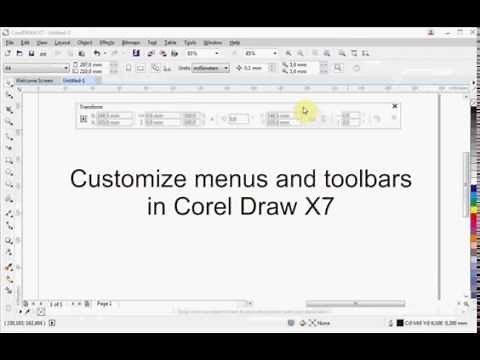 how to customize your menu and toolbars in coreldraw