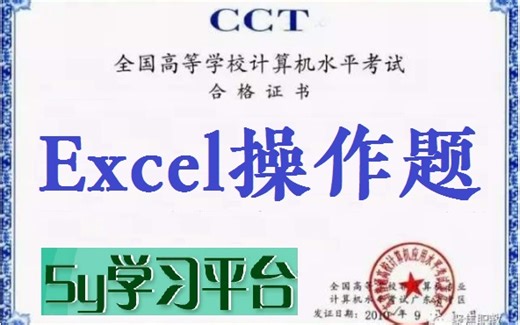 5Y学习平台-Excel操作题-计算机应用基础&计算机一级