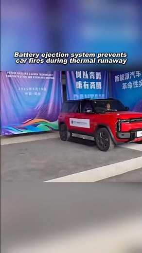 Battery ejection system stops EV fires during thermal runaway