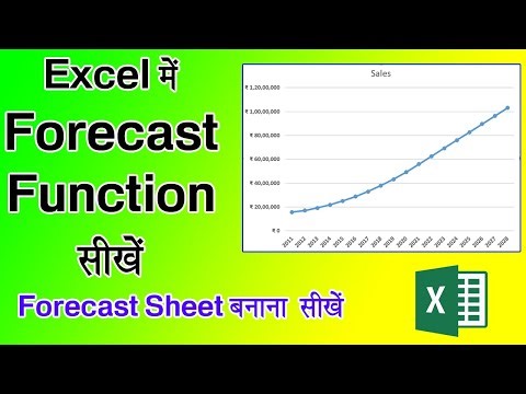 Forecast Function in excel, How to use Forecast Function in ms Excel ? Excel में forecast sheet