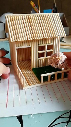 Crafting a Mini Wooden House from Disposable Chopsticks