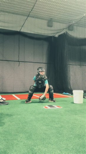 RG back with us from the holidays and working hard with her footwork and arm path #allstarcatchersgear #fastpitch #softball #catcherslife