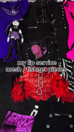 some of my lip service mesh/fishnet collection 🖤 #lipservice #alternative #altfashion fashion #fishnet #styleinspo