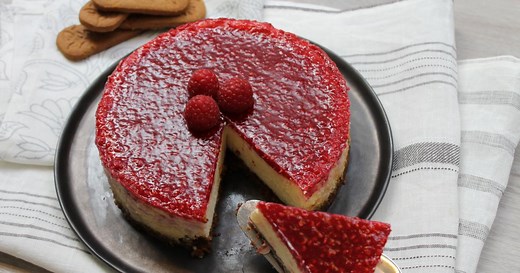 Cheesecake au chocolat blanc et aux framboises