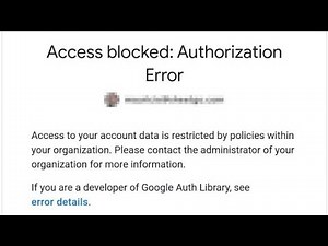 Fix Access blocked authorisation error | Access to your account data | Access blocked authorisation