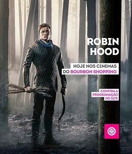 A clássica história do herói inglês que tirava dos ricos para dar aos pobres. 💰 Adaptada para as novas gerações, "Robin Hood: A Origem" é a estreia da semana nos cinemas da rede Bourbon Shopping. 🎬 A trama conta a história de um jovem Robin Loxley, que retorna das Cruzadas no século XII e se surpreende ao encontrar a Floresta Sherwood infestada de criminosos. Enquanto vive um romance com Marian, ele percebe que precisa ajudar quem mais precisa para viver seu verdadeiro propósito: ajudar a faze