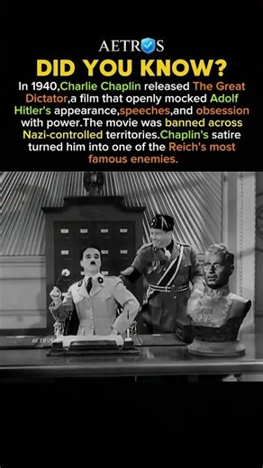 Charlie Chaplin Mocked Hitler on Screen 🎬 #history #facts