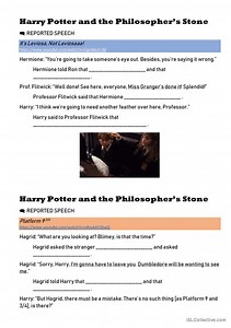 Reported speech ("Harry Potter")