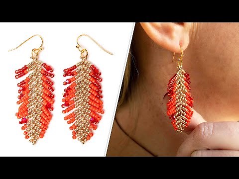Easy RAW Feather Earrings - DIY Jewelry Making Tutorial by PotomacBeads