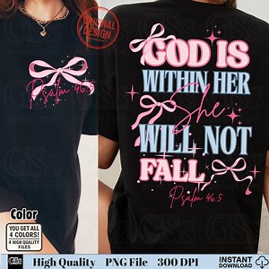 God is Within Her PNG, Psalm 46:5 Bible Verse PNG, Christian Quote Shirt, Religious Scripture, Faith Blessing Tee, Sublimation Clipart - Etsy