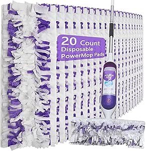 Disposable Mop Pads for Swiffer PowerMop Multi-Surface Mopping Pad Refills | Safe on All Finished Floors | Compatible with Swiffer PowerMop (20 Count)