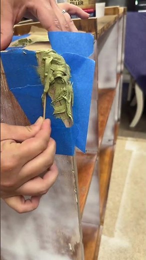 Repairing damaged furniture with Bondo! #diy #furniture #woodworking