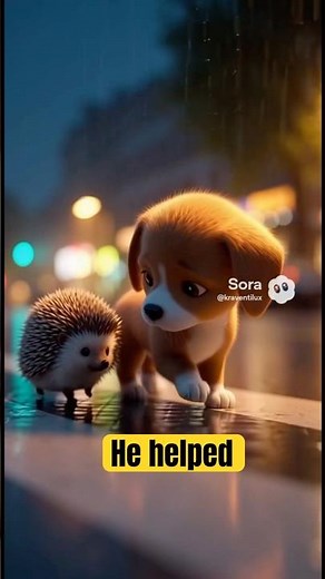 Benji helped a hedgehog cross the road… and gained a friend 🌧️🦔 #benjimoments #dogs #dogstory #dog