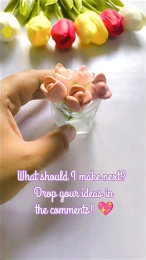 How to make Tulip flower out of Clay 🌷 | Beginners Friendly Clay arts #shorts
