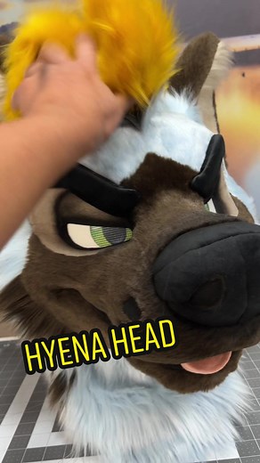Custom Hyena Fursuit Head Creation for Furry Cosplay Enthusiast