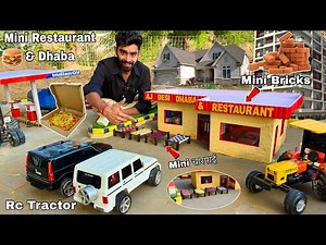 Making a Mini Restaurant ( Dhaba) using mini bricks with Rc tractor and cars || MiniCity ‪@Aakash946‬