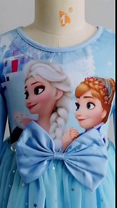 Girls Elsa Long Sleeve Princess Dress Costume Birthday Party Halloween Cosplay