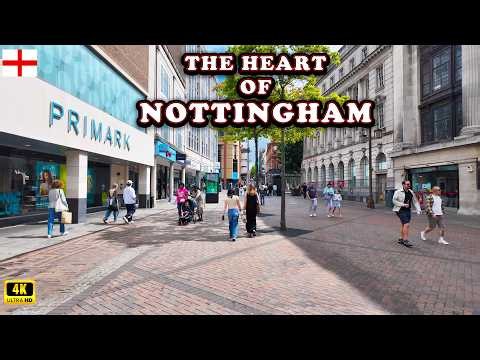 Nottingham City Centre in UK 🇬🇧 Walking Tour