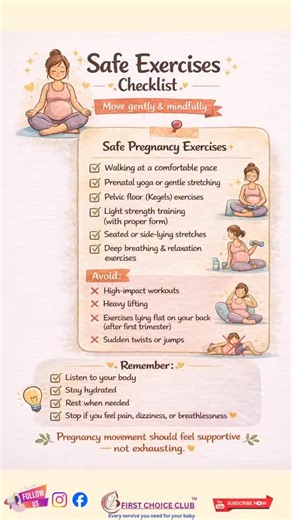 16 reactions | 律‍♀️ Safe Exercises Checklist Movement during...