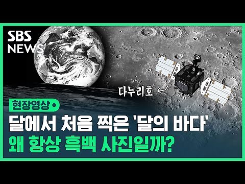 다누리가 달에서 찍은 최초의 달 표면 '폭풍의 바다'…흑백 사진만 찍는 이유는? (현장영상) / SBS