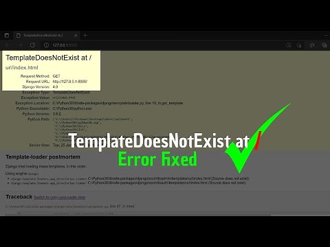 TemplateDoesNotExist at / How to fix? Django Error #django #djangoerror #python