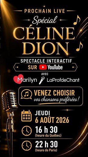 Next Show - Céline Dion Special this Thursday, August 6, 2026 at 4:30 PM ET and 10:30 PM Paris time
