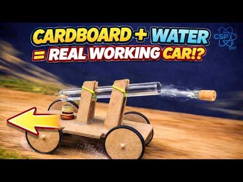 Cardboard + Water = A REAL Working Car?! 🤯 You Won’t Believe This! (Insane DIY Experiment) | DIY