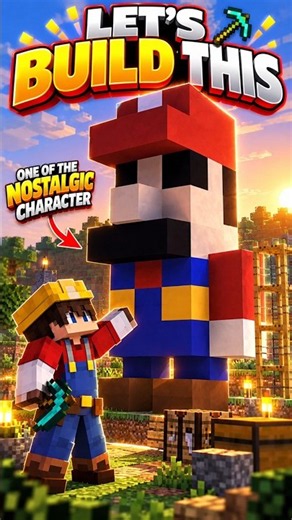 How to Build Mario 3D Statue in Minecraft! 🍄🔴 #ytshorts