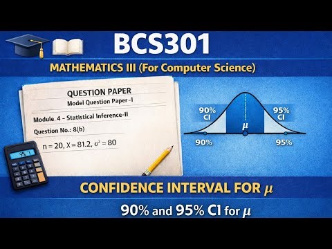 90% and 95% Confidence Interval for Mean | Known Variance | BCS301 Mathematics III | VTU
