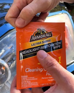 Headlight restoration in two easy steps. No tools or sandpaper required. #armorall #lensrestoration #headlightrestoration #uvprotection #headlights #detailing #autodetailing | Armor All | Facebook