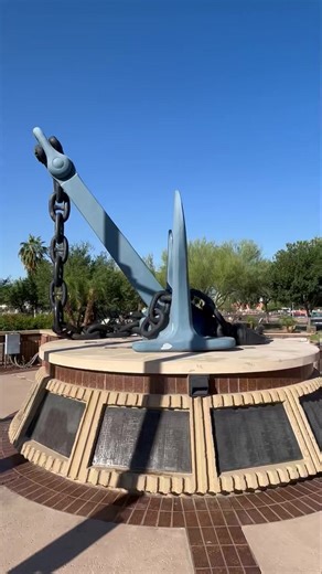 One USS Arizona’s anchors at the Capitol building in Phoenix. #ussarizona #aviationsafari #aviationpreservation #boneyardsafari #aviationadventures | Boneyard Safari