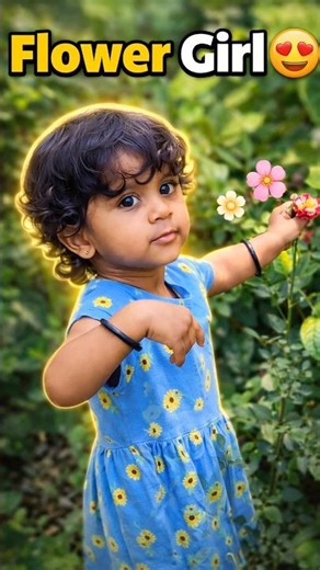 Flower Girl 😍 | Cute Baby Picking Flowers 🌸 |#cutegirl #flowers #shorts