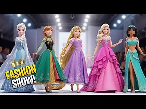 Disney Princesses Fashion Show ft. Barbie 🎀 Magical Fairytale Runway ✨ Princess Style 👸🏻