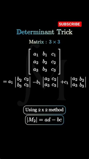 Determinant of 2×2 and 3×3 Matrix #matrices #maths #mathchallenge