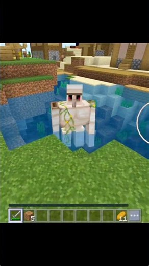 Block Crazy How to Defeat Golem Without Shield #minecraft
