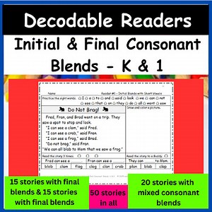 Decodable Readers – Initial and Final Consonant Blends - K & 1