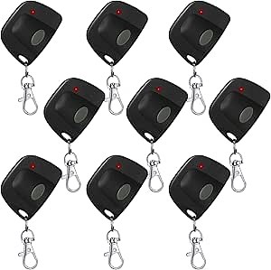 Kingdder 9 Pcs Garage Door Remote Compatible with Linear Multicode 300mhz 10 Dip Switch 3089 3060 3070 Gate Opener Remote Multicode Gate Opener with Keychain (Black)