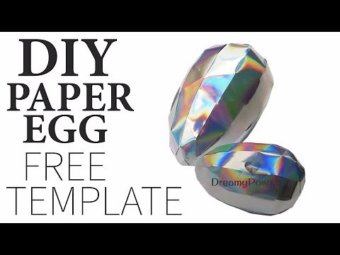 DIY paper dragon egg with FREE template ❤💚💛💗💕