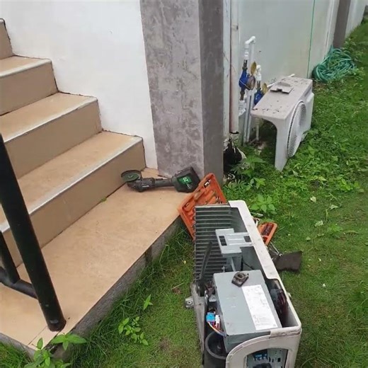 Samsung Air Conditioner Repair — Refrigerant Leak Due to Cracked Outdoor Unit Pipe