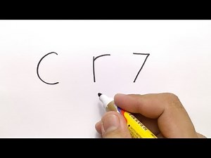 VERY EASY ! How to turn word CR7 into RONALDO, CARTOON for kids / learn how to draw