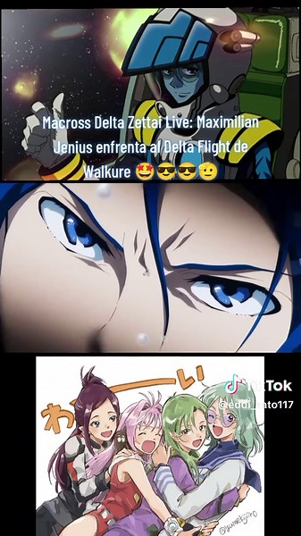 Macross Delta Zettai Live: Maximilian Jenius enfrenta al Delta Flight de Walkure 🤩😎😎🫡/ Max todo un viejo sabroso papus 🤩😍😘/Reeditado 😅😉#macross#macrossdelta #walkure #myleneflarejenius #macrossdeltazettailive #maximilianjenius #miliafallynajenius #miragefarinajenius